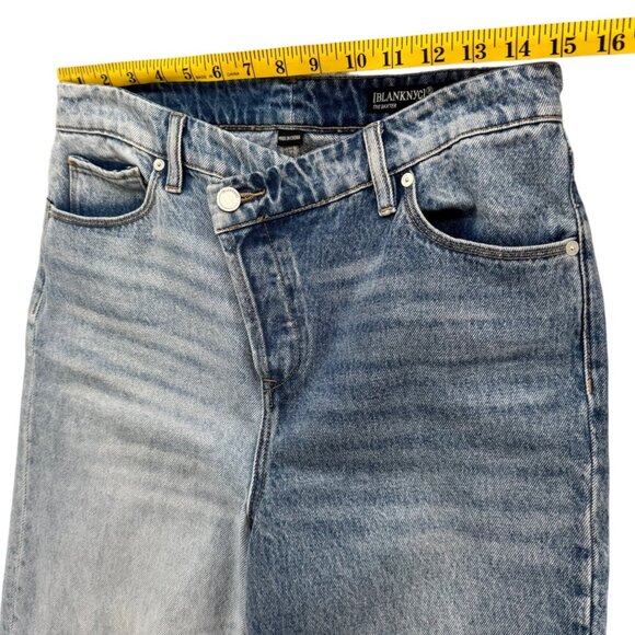 Blank NYC Baxter Ribcage Jeans Womens Blue 2 Tone Straight Leg Button Fly Sz 27 - Picture 8 of 11